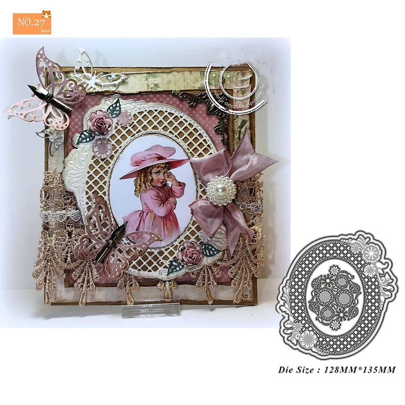 

2021 New DIY Arrival Metal Cutting Dies Scrapbooking Christmas Lace Frame Album Card Decoration Craft Stencil