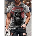 Футболка мужская летняя с круглым вырезом, коротким рукавом и 3D-принтом