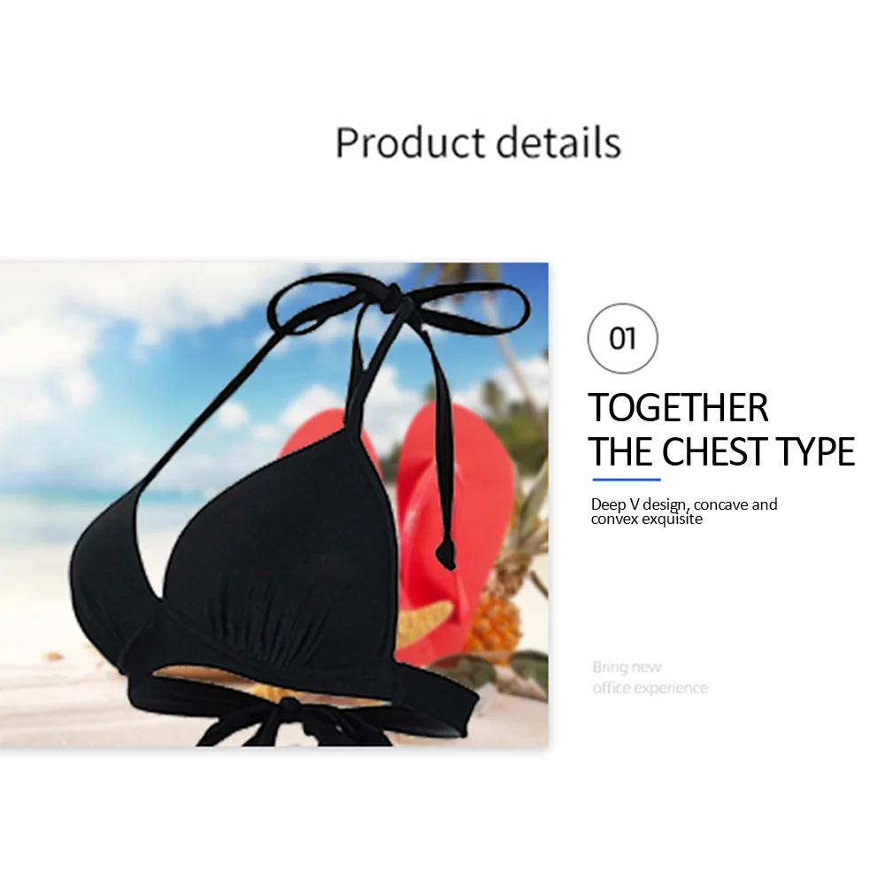 

Swimsuit Solid color swimsuit beach spa vacation bikini swimming Women Swimwear Sexy bathing suit