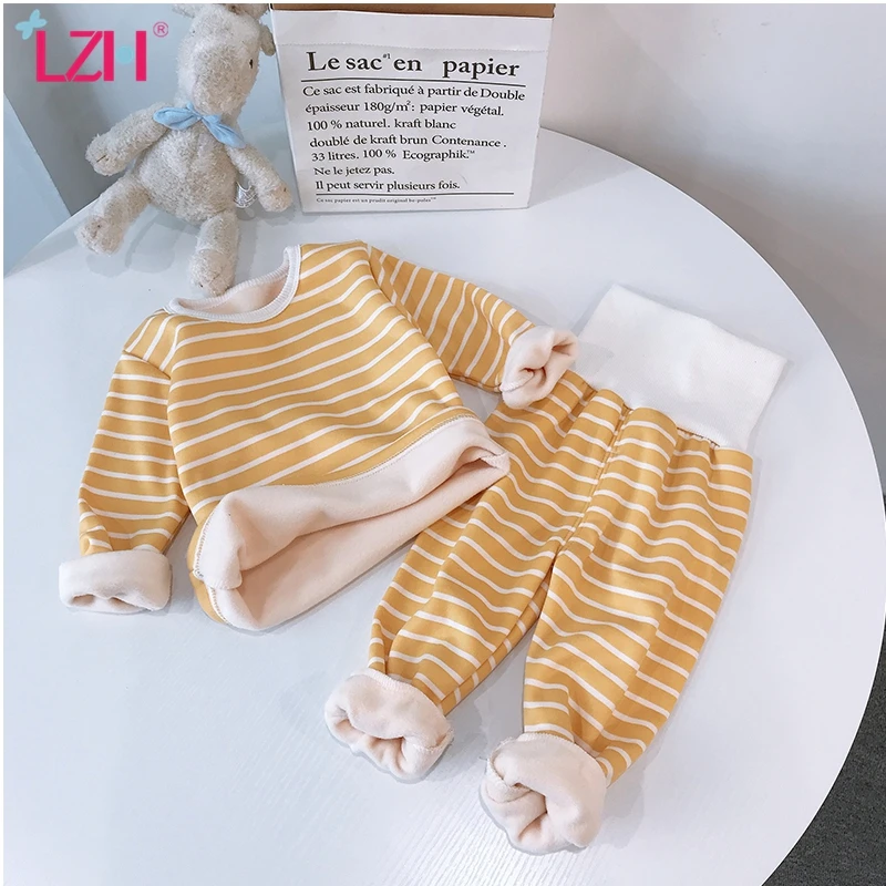 LZH 2020 осенне зимняя модная детская спортивная одежда в полоску свитер с длинными