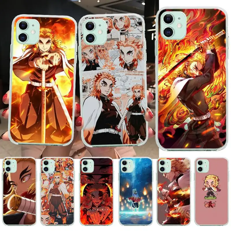 rengoku kyoujurou demon slayer kimetsu no yaiba phone case for iphone 12 pro max 11 pro xs max 8 7 6 6s plus x 5s se 2020 xr free global shipping