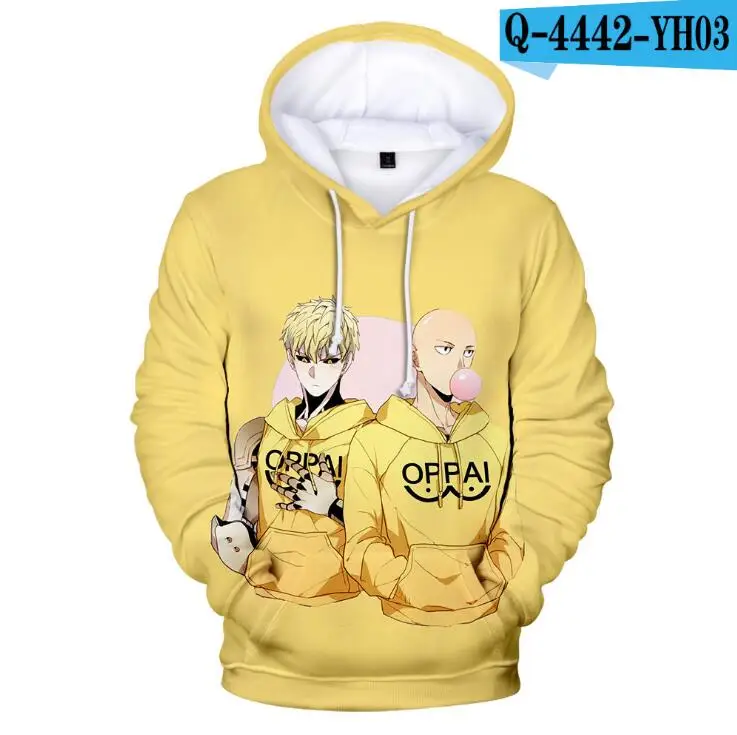 Толстовка One Punch Man OPPAI мужская с 3D мультяшным принтом персонажа повседневный