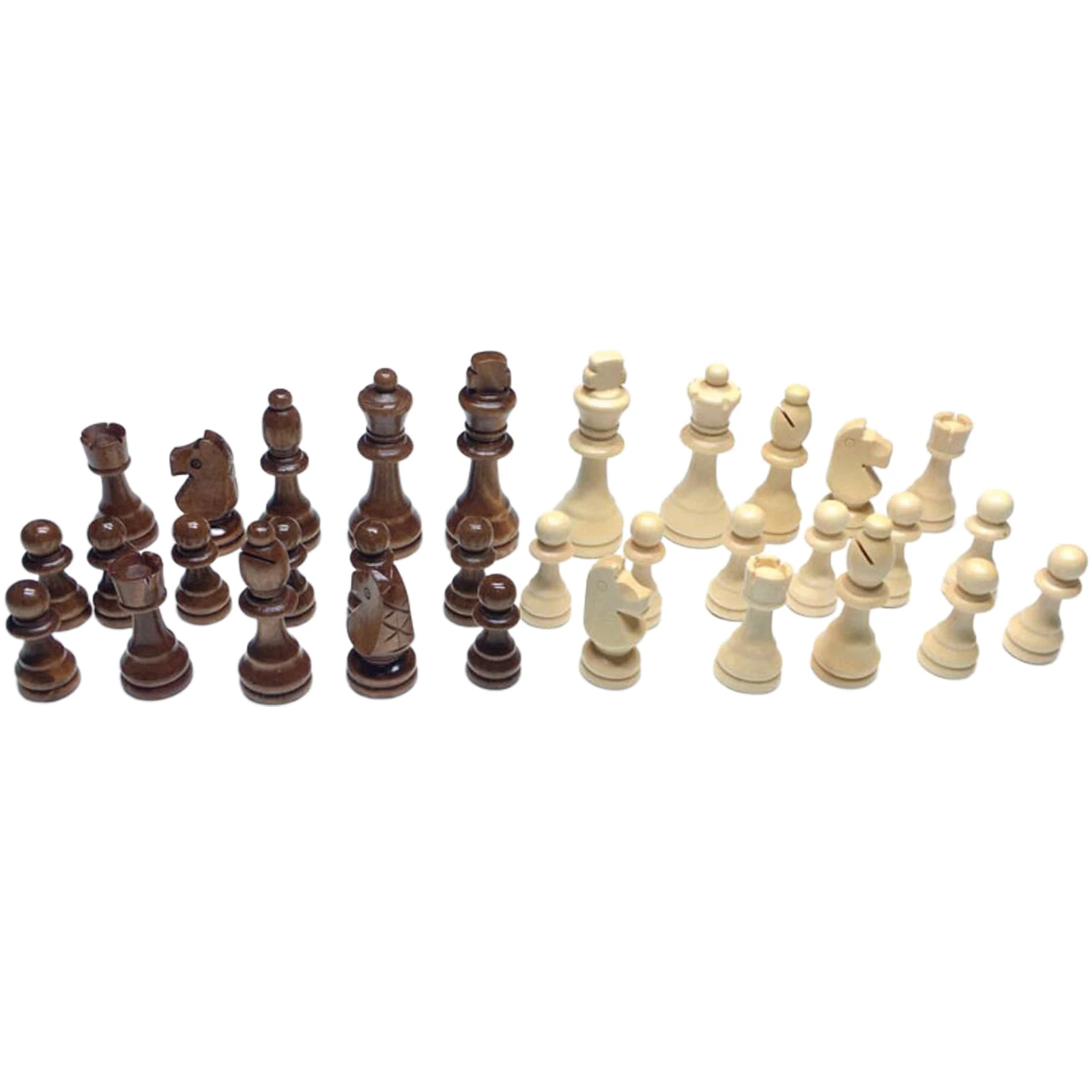 

1 Set Wooden Medieval Chess Pieces Set Tournament Chessmen 4inch King Pawns