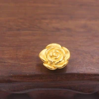new pure 24k 3d yellow gold bead 12x12mm lucky flower bead 0 98g