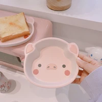 cute japanese cartoon bowls student children pig shaped plate fruit plate eating bowl pink piggy cup