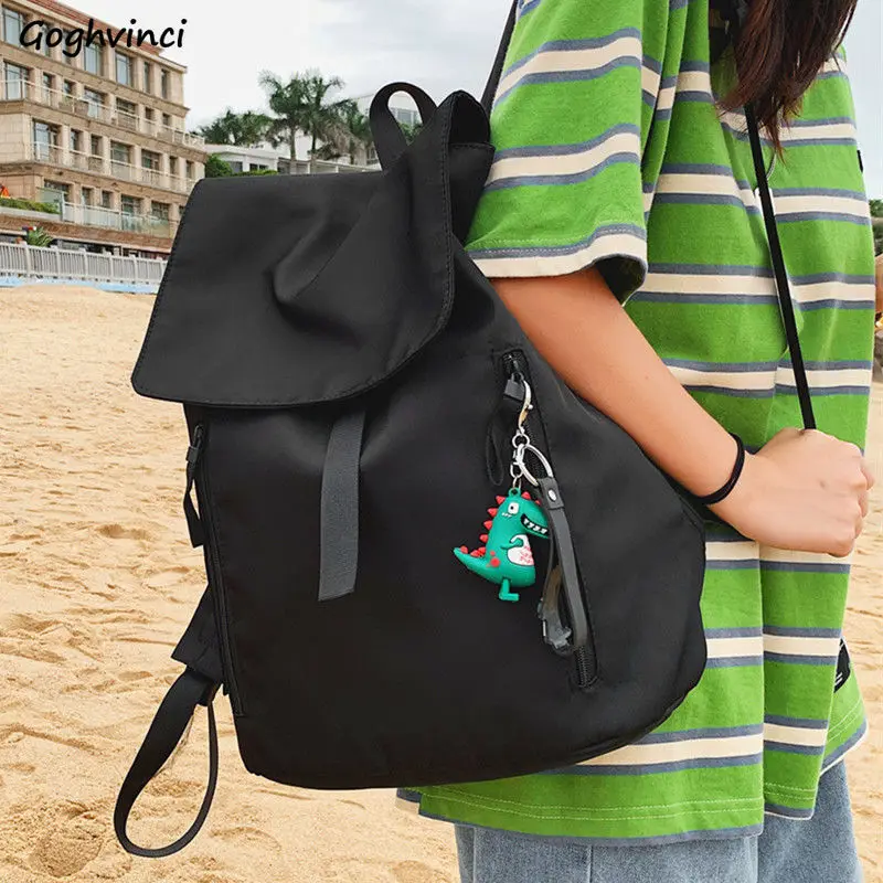 

Backpacks Unisex Students All-match Book Large Capacity Black Waterproof Travel Mochila Teenagers Bagpack Practical Ins Popular