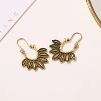 vintage antique silver gold dangle earrings for women ethnic retro leaves pendant big drop earring female gypsy indian jewelry