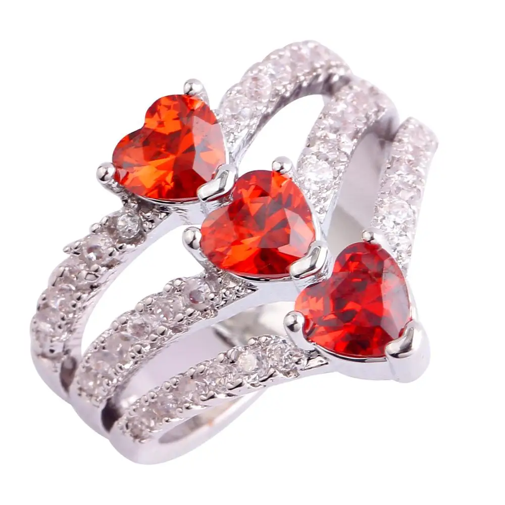 Lingmei оптовая продажа Корона новое сердце огранка Зеленый Синий Красный Циркон