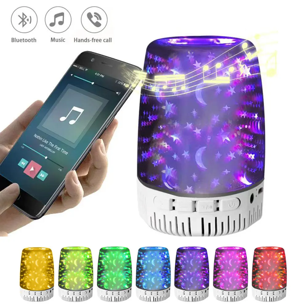Bluetooth динамик с 3d эффектом освесветильник ночник динамиком вечерние регулировка