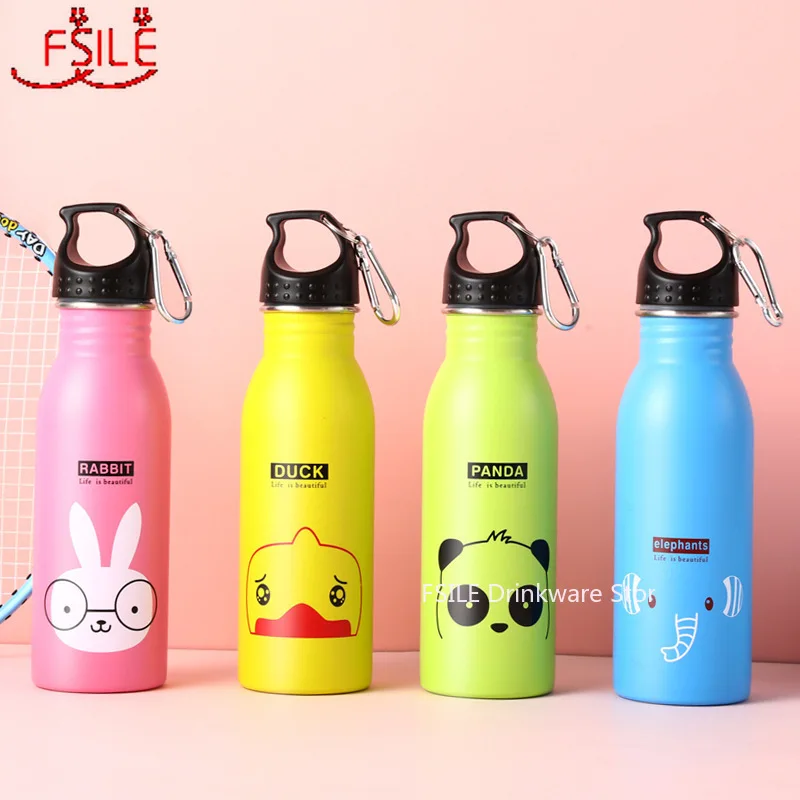 Чайник питьевой детский из нержавеющей стали с рисунком животного 500