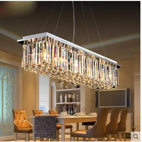 Прямоугольная лампа для столовой хрустальная бара индивидуальная современная