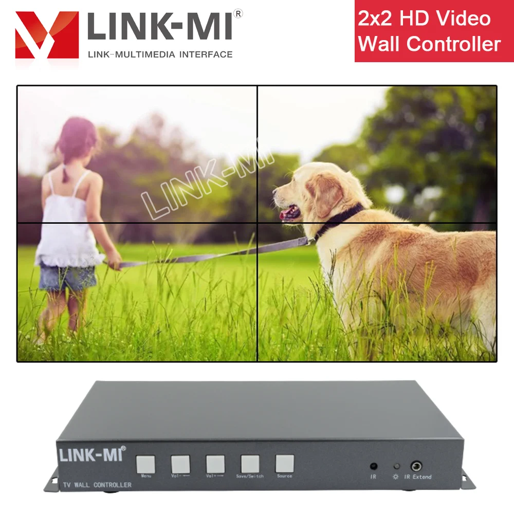 LINK MI Mini 2x2 контроллера видеостены USB/HDMI 1x4 1x3 1x2 1080P @ 60 Гц 180 ° вращения экрана края ТВ
