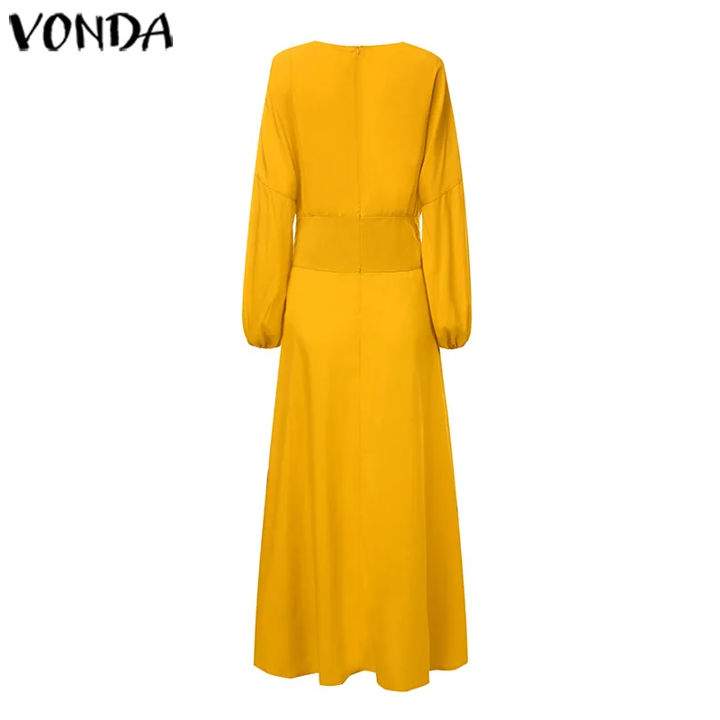 VONDA, Женская Осенняя модная длинная рубашка с длинным рукавом, блузки, асимметричная туника, топы, Blusas Femininas размера плюс вечерние рубашки 5XL