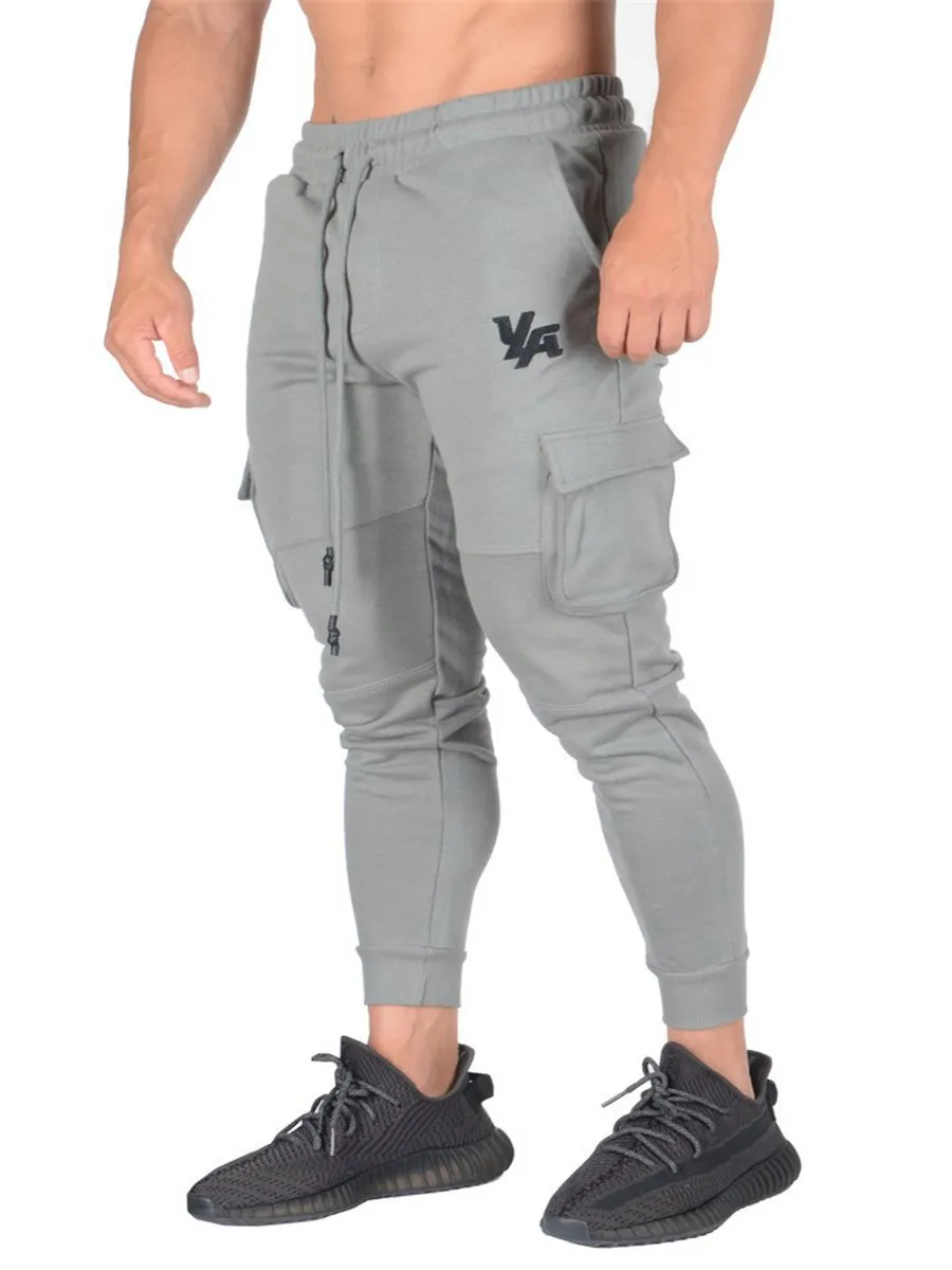 gray FRMARO новые высококачественные спортивные брюки для бега мужские дышащие Фитнес Бодибилдинг Спортзал Брюки Одежда для бега спортивные брюки мужские - Цвет: gray