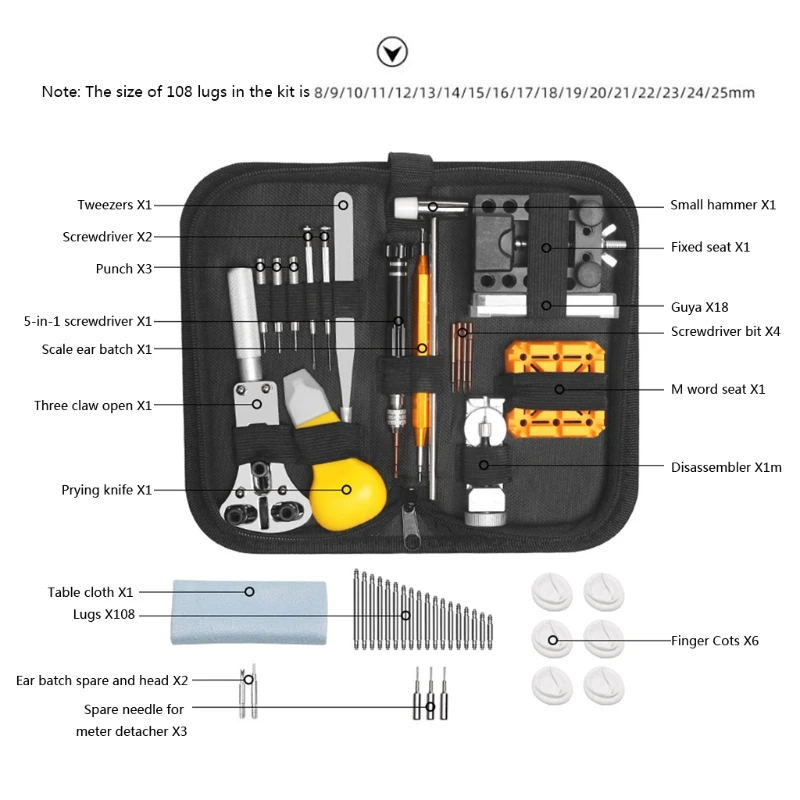 

150Pieces Watch Tool Kit Accessories Handling Set for Watch Band Battery Change