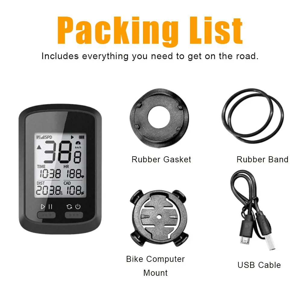 

GPS Bike Bicycle Cycling Computer Stopwatch LCD Display Waterproof IPX7