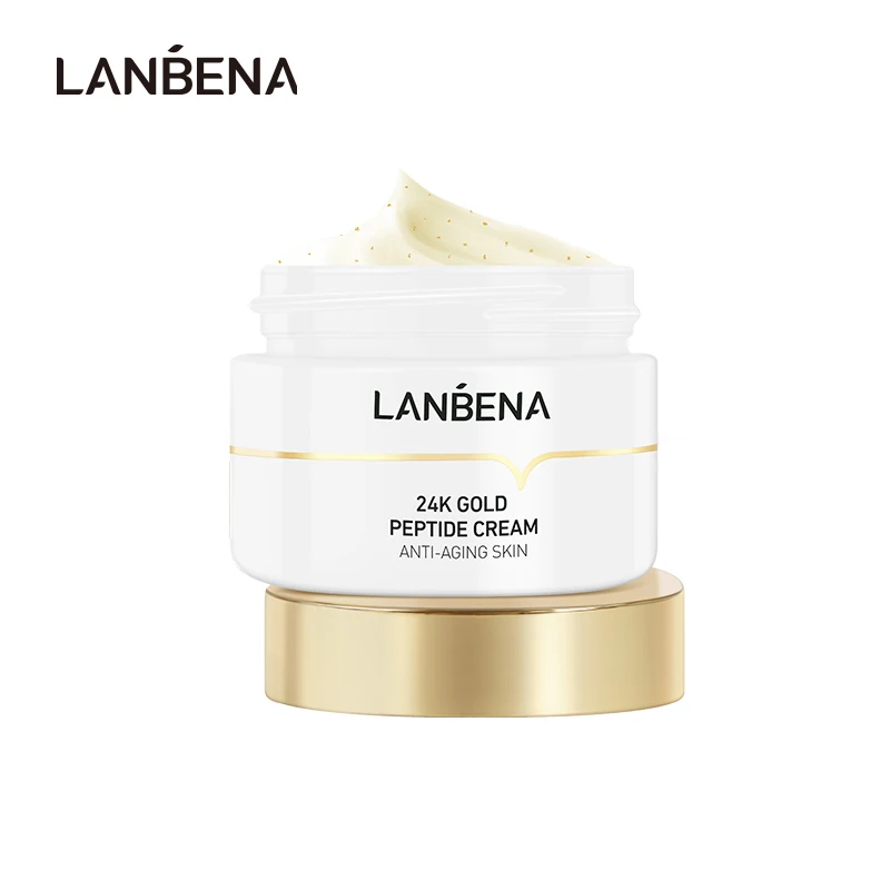 

LANBENA Peptide Wrinkle Facial Cream 24k Gold Anti Aging Skin Moisturize Minimize Fine Lines Effectively Increases Elasticity50g