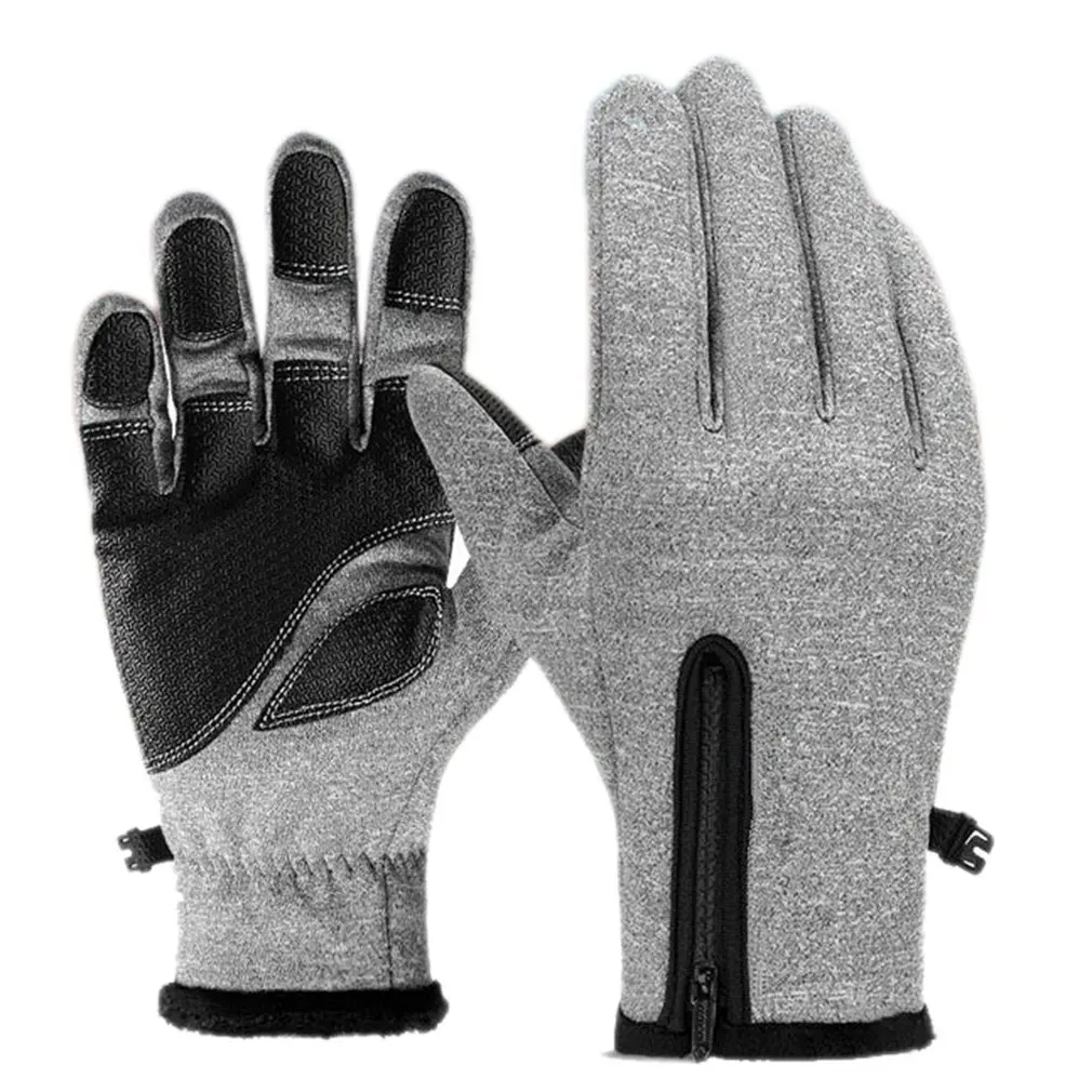 

Fleece Cold-proof Ski Gloves Waterproof Winter Gloves Cycling Fluff Warm Gloves For Touchscreen Cold Weather Windproof Anti Slip