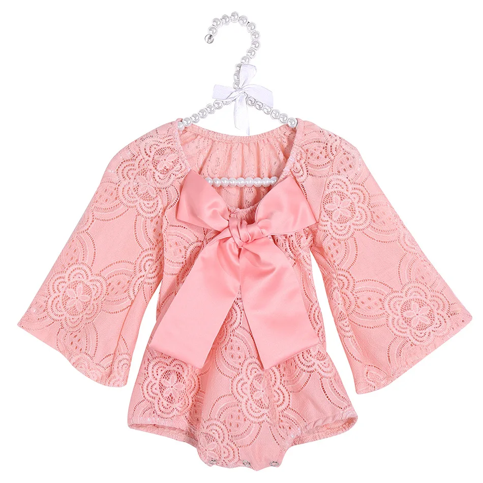 

Baby Romper Big Bow Lace Halter One-piece Fall/winter Fashion One-piece
