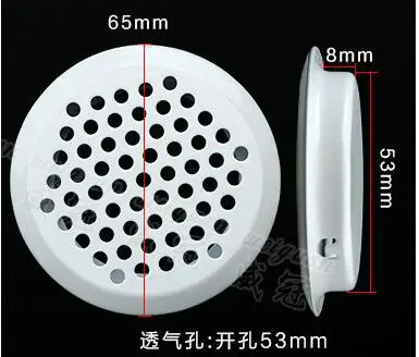 53mm white Bevel 10 шт./лот 30 мм/35 мм/40 мм/43 мм/65 мм из нержавеющей стали вентиляционное отверстие шкаф украшение шкафа респирадеро круглая вентиляционная система - Цвет: 53mm white Bevel