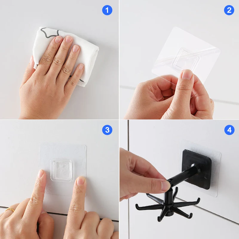 

4/6-claw Rotatable Hook Punch-free Universal Hanger Hanging Gadgets Storage Accessory for Bath Wall Kitchen KI