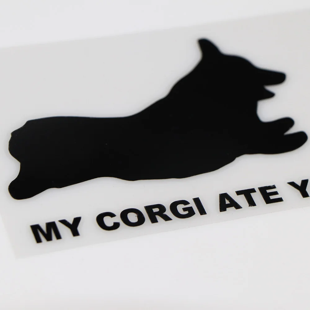 YOJA 19X6.7CM Funny Vinyl Decal Car Sticker Decoration: My Corgi Ate Your Stick Family, ZT4-0074 image 6