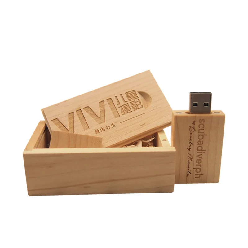 Деревянный Usb флеш накопитель + коробка более 10 шт. флешка 4 ГБ 8 16 32 USB 2 0 U диск