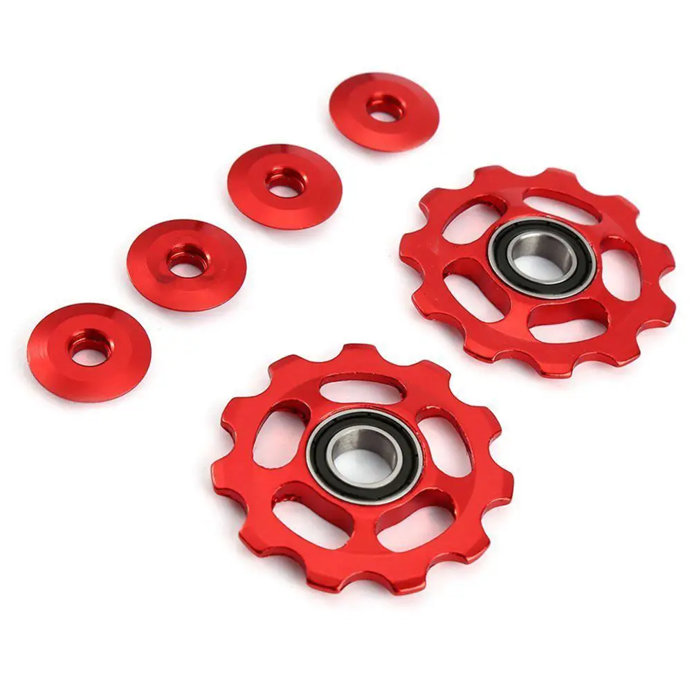 

2pcs 11T Ultralight Bike MTB Aluminum Alloy Bike Bearing Jockey Wheel Rear Derailleur Pulleys Bicycle Parts