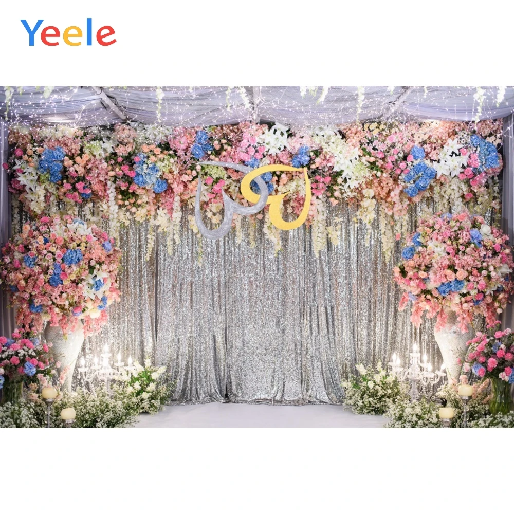 

Yeele Wedding Ceremony Photocall Flower Decors Wall Photography Backdrops Personalized Photographic Backgrounds For Photo Studio