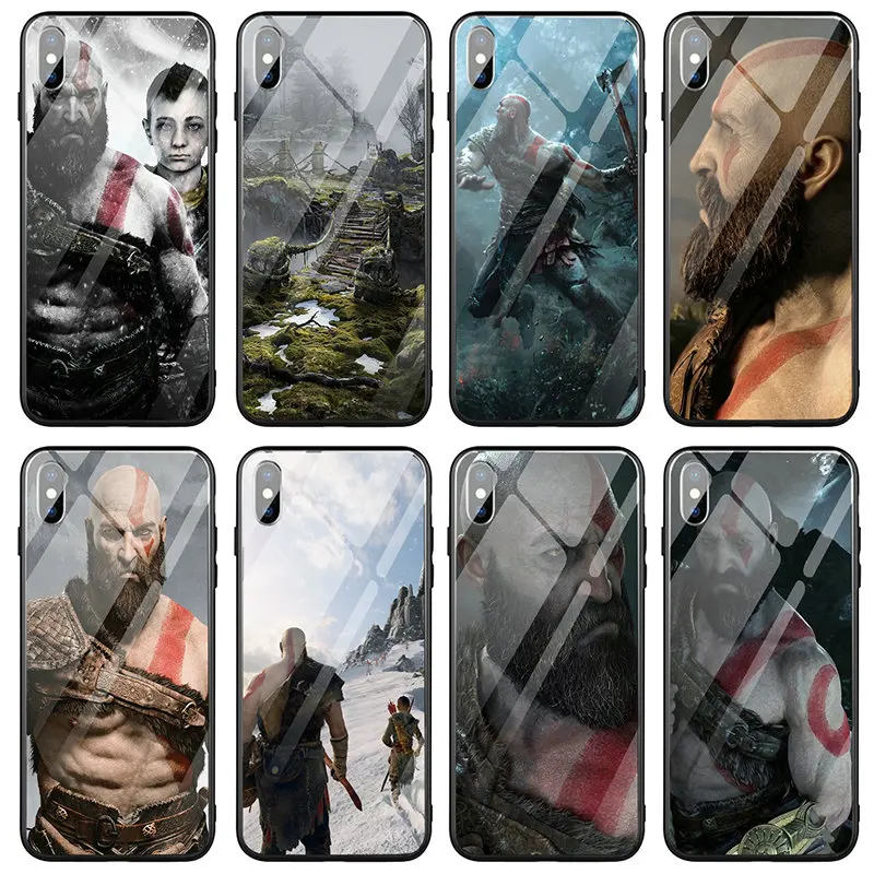 God Of War 4 Чехлы для мобильных телефонов из закаленного стекла iPhone 5 5S SE 8 7 6 6S Plus X XR XS 11