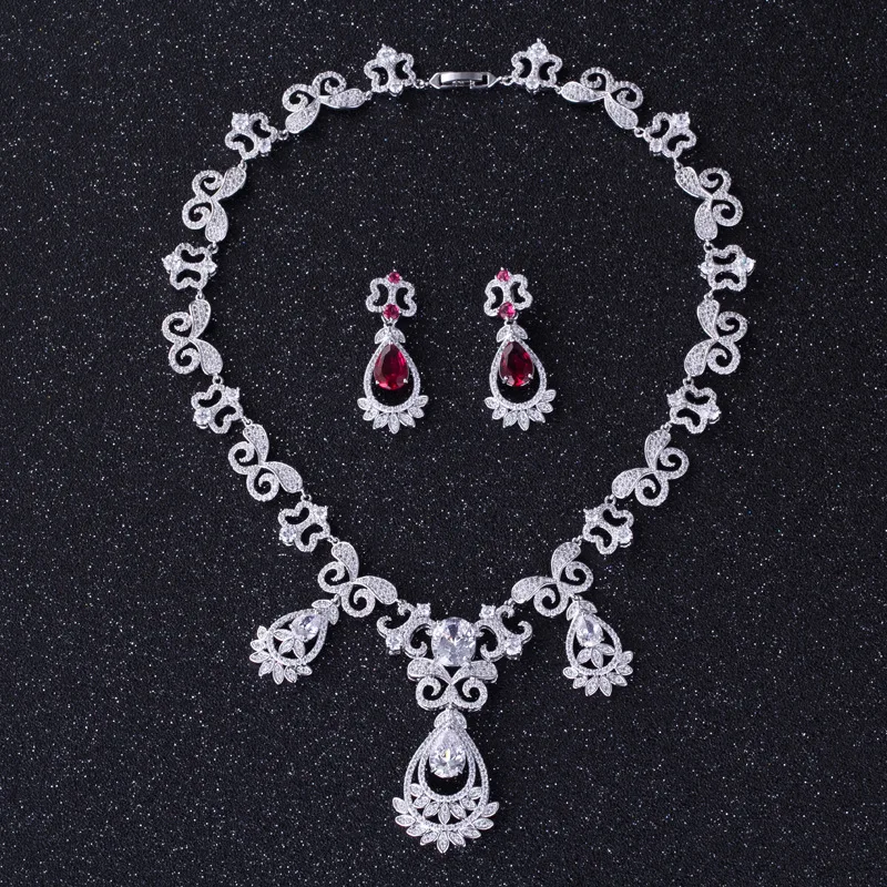 Женский высококачественный Ювелирный Комплект из белого золота Нигерии для