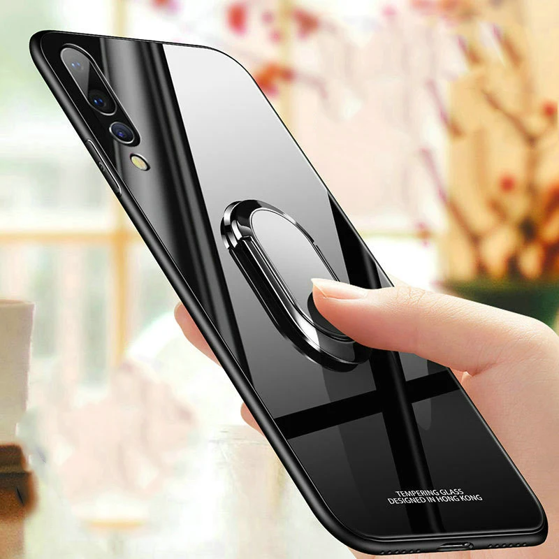 Чехол из закаленного стекла для Huawei P30 P20 Pro Lite простой жесткий чехол задней панели