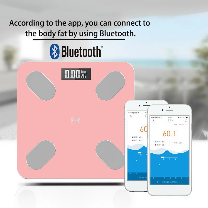 Usb зарядка Bluetooth весы напольные для тела ванной смарт дисплей с подсветкой вес Жир