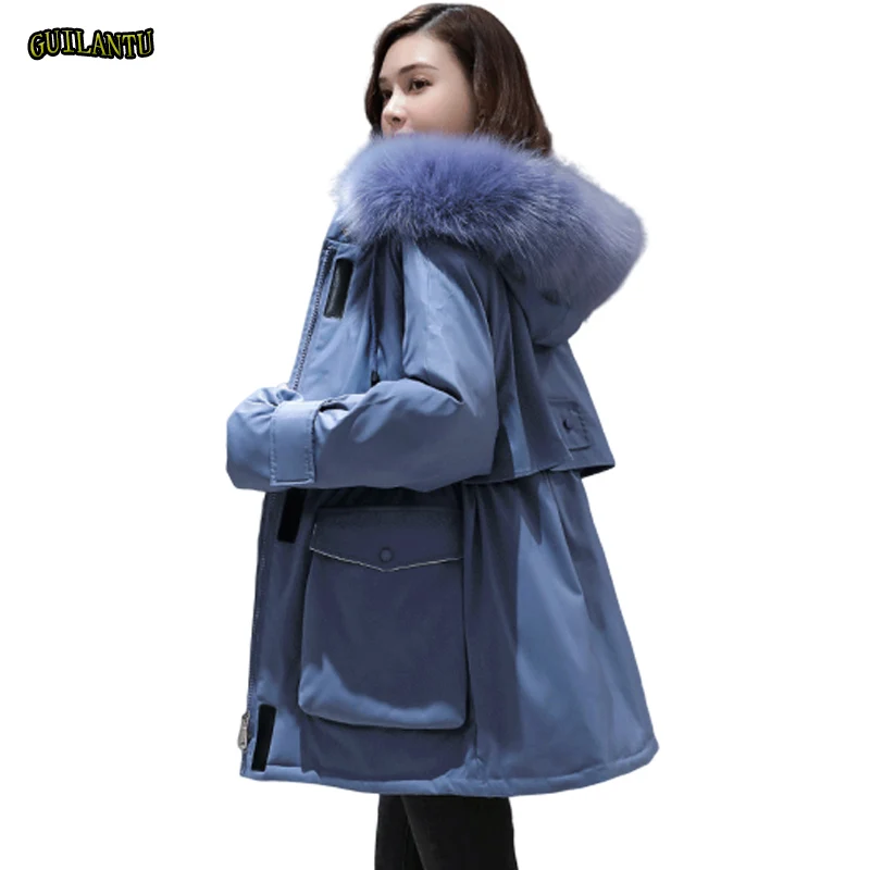 Женский пуховик большого размера плюс с хлопковой подкладкой Толстая теплая