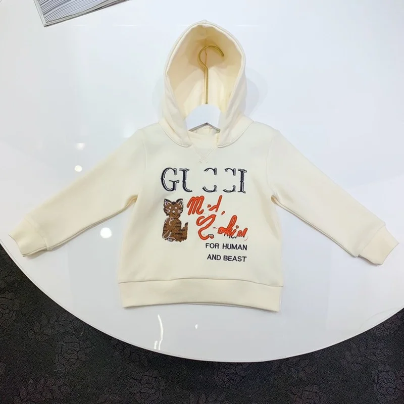 

Autumn and winter cartoon Korean version pullover hooded apricot spring and winter general tide fan cotton embroidery hoodie