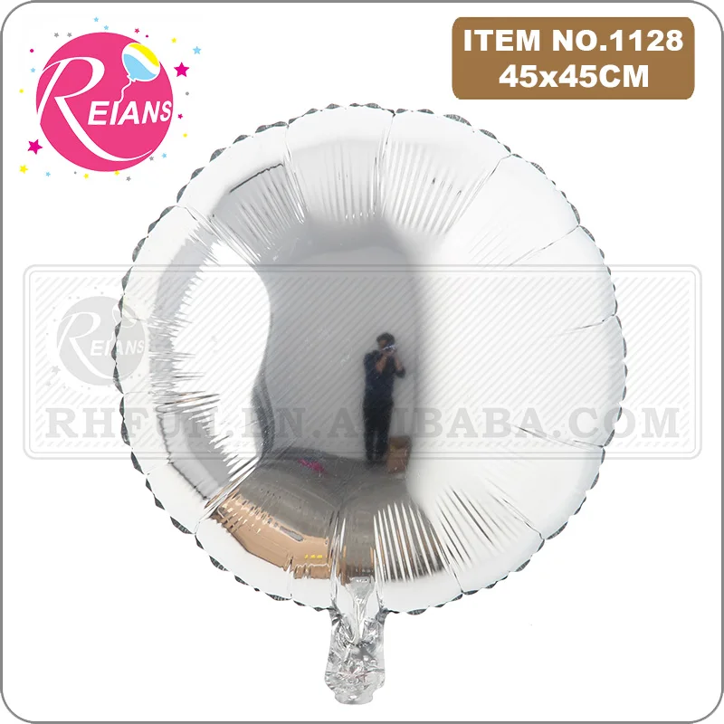 18 дюймовый круглый чистый гелиевый шарик из фольги серебряные шары для свадьбы с