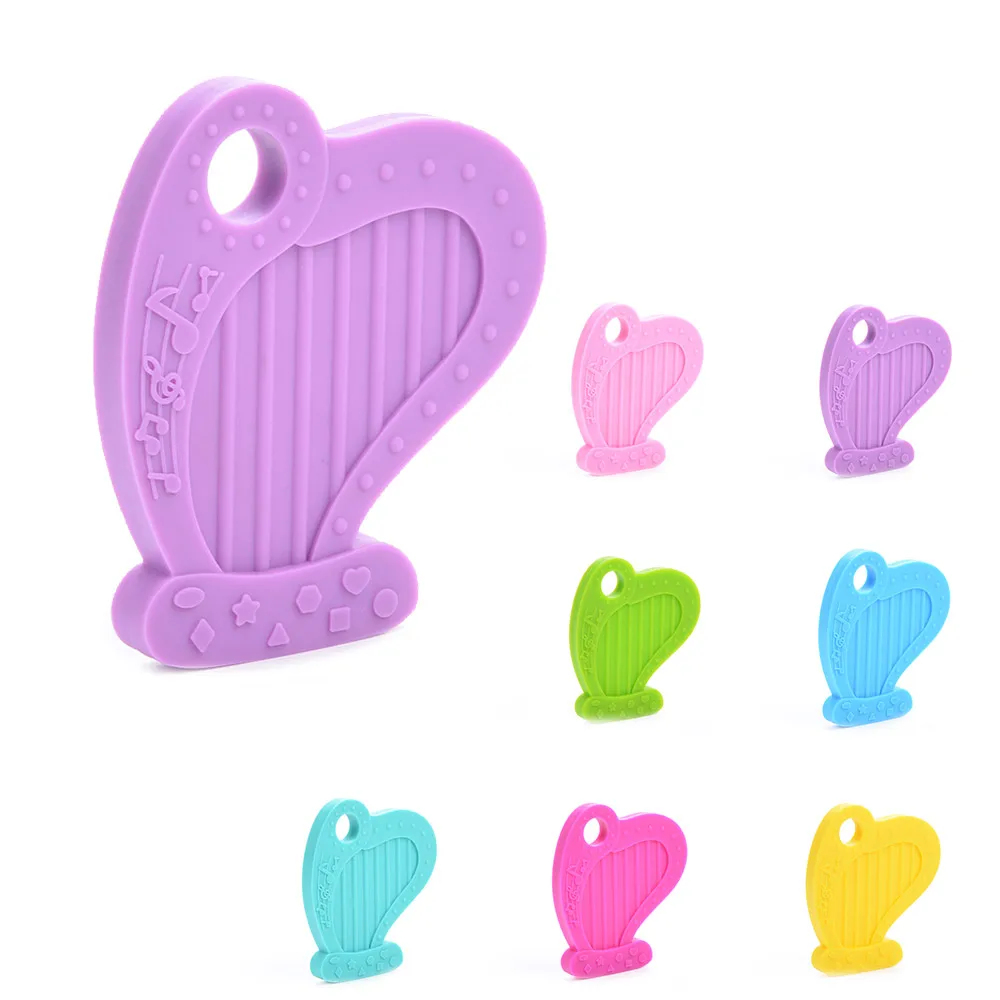 1 шт., детский прорезыватель, мультяшный осьминог, морская лошадь, животные, соска, цепочка, ожерелье, Пищевая силиконовая гитара, детский грызунок