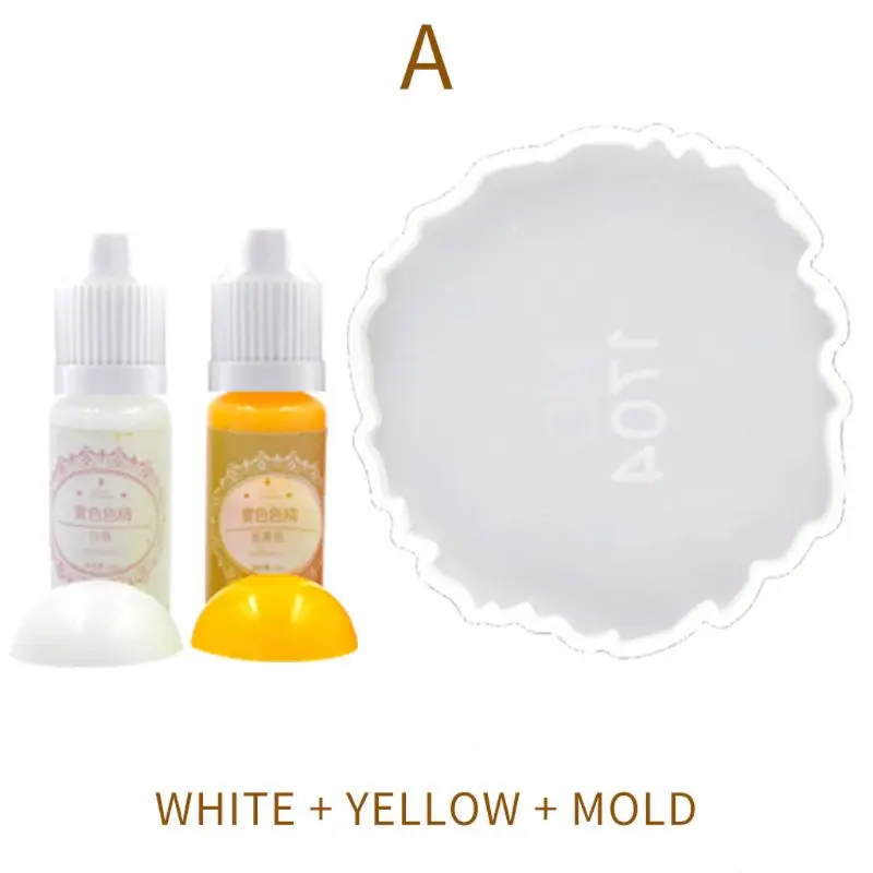 

Resin Casting Coaster Pigment Molds Kit Geode Agate Epoxy Coaster Mold Art Craft T4MD