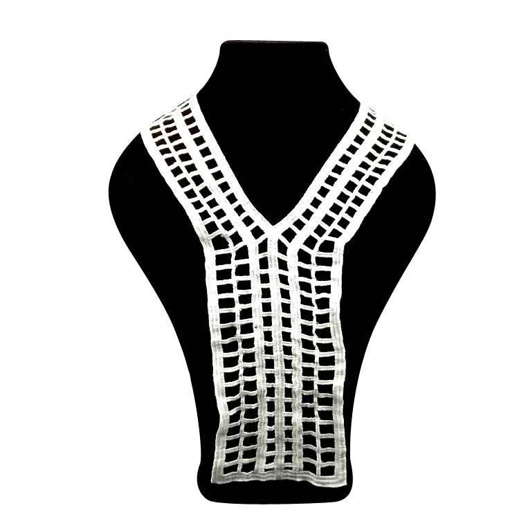 Новый белый кружевной воротник вышивка аппликация по линии выреза украшения