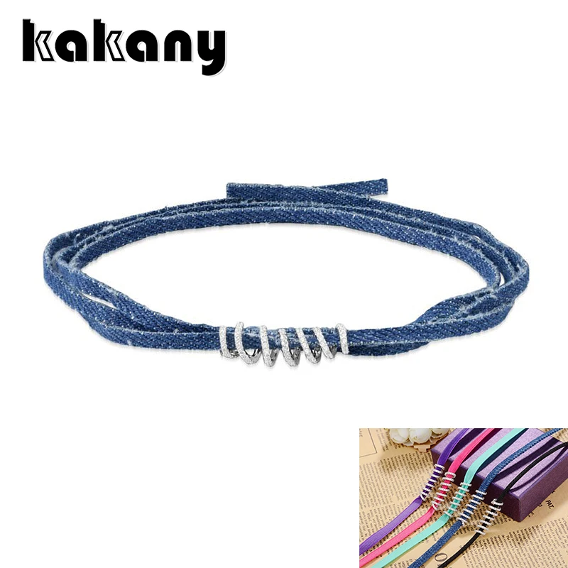 

Женский джинсовый воротник Kakani, оригинальный Блестящий джинсовый воротник с фианитом 1:1