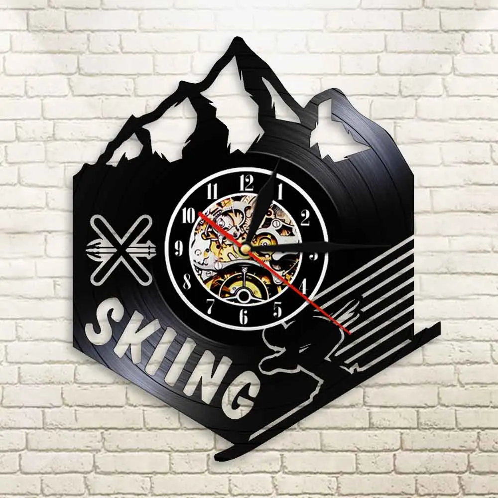 Настенные часы с виниловой пластиной для катания на лыжах | Дом и сад