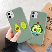 candy mint green phone cases for iphone 11 pro max 12 pro 8 plus xr 7 xs se 2020 lovers cute avocado soft tpu case capa coqua
