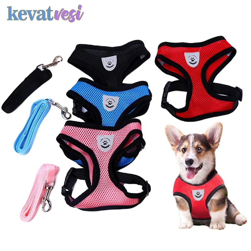 Регулируемая шлейка для собак жилет Воздухопроницаемый нейлоновый поводок