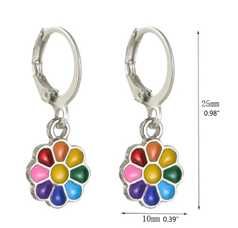 

15 Pairs Mixed Cute Animals Earrings Panda Heart Dolphin Owl Crown Strawberry Hoop Drop Earrings Set Fashion Jewelry