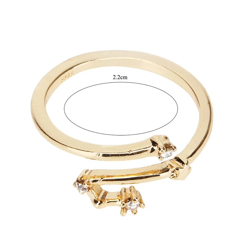 Креативный Знак зодиака Звезда 12 Созвездие кольцо Gemini Телец Рак Овен кольца для