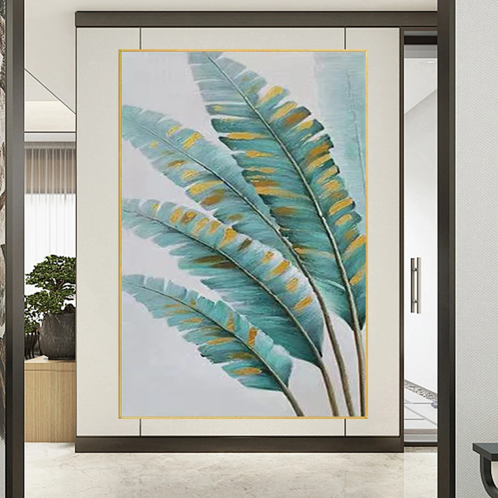 

hand-painted Abstract oil Painting Minimalist Painting Green Painting Large Wall Art Canvas Painting on Modern living room decor