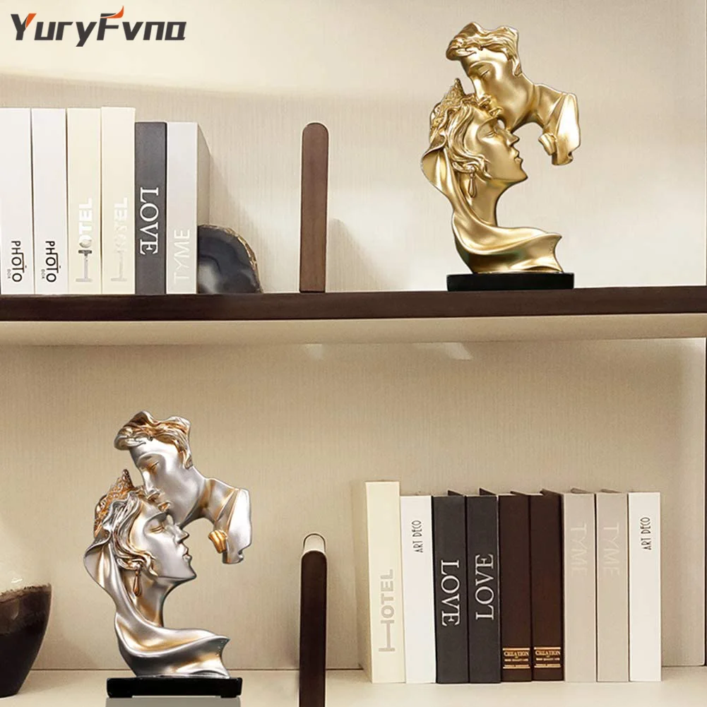 Эстрактная скульптура для влюбленных YuryFvna из смолы романтическая фигурка двоих