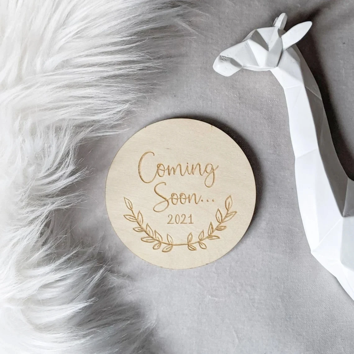 Диск для объявления ребенка | Деревянный диск Новое объявление Фотореквизит