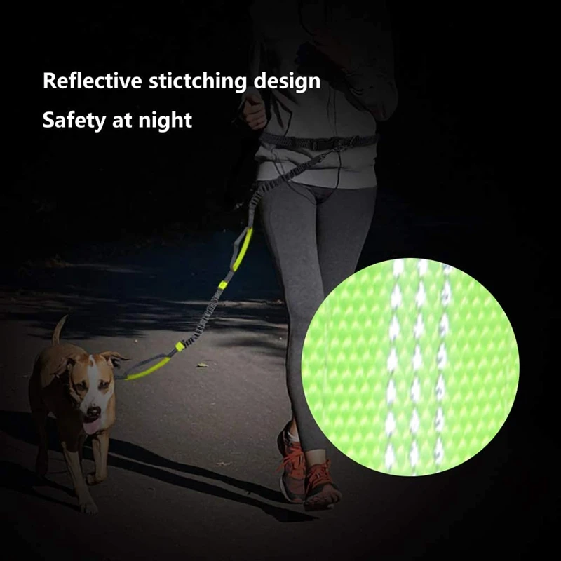 Hands Free Dog Leash Retractable Running Elastic Bungee Belt Jogging Lead with Waist | Дом и сад