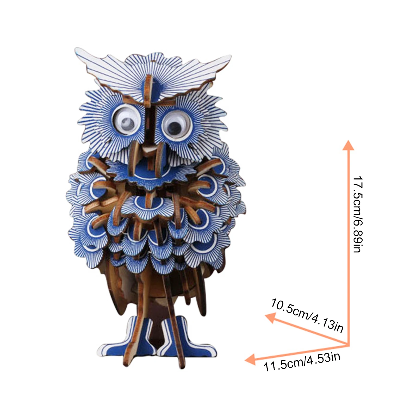 

3D Owl Wooden Puzzle Accurate Laser Cutting Safety Factor Without Burrs Educational Jigsaw Animal DIY Craft